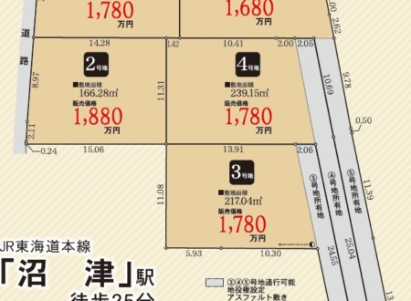 沼津市西熊堂第3　5区画分譲地