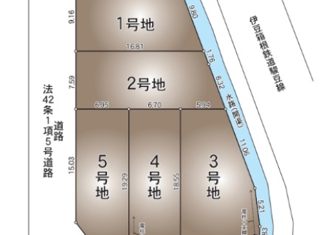 三島市中第3　5区画分譲地